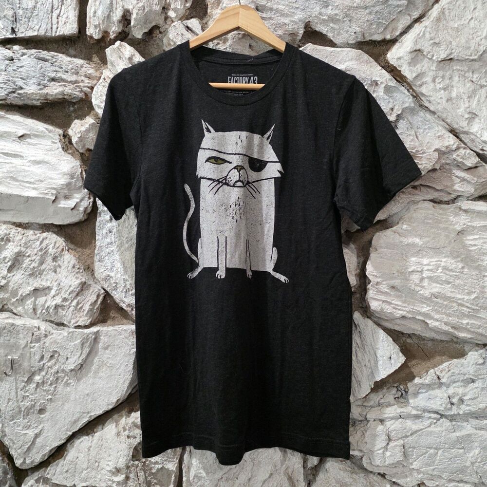 Factory 43 Evil Cat Pirate Graphic T-shirt Small New